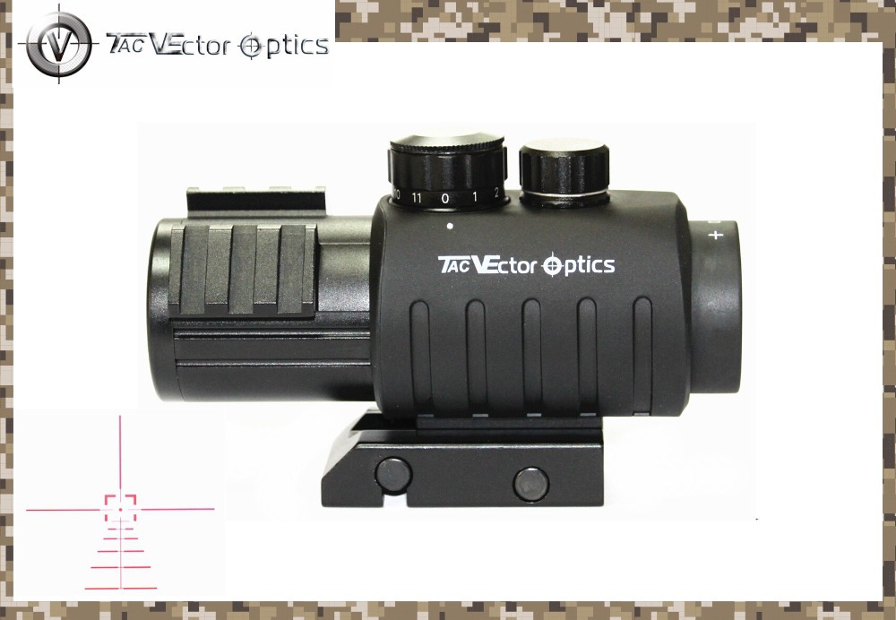 Vector Optics Calypos 3x30 Tactical Compact Gun Prism Rifle Scope Rubber Armored Sight Shooting Ballistic Reticle