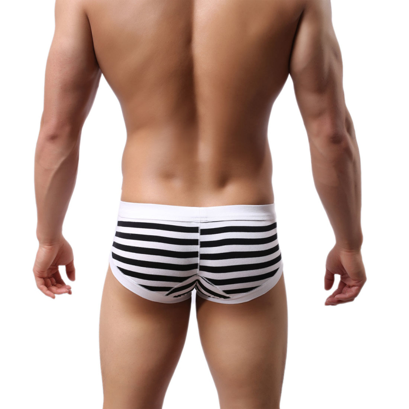 Brand new 2015 Men s Sexy Stripe Cotton Underwear shorts men boxers underpants Soft