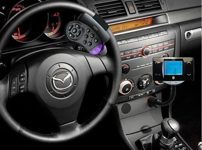 Bluetooth Car Kit FM Transmitter MP3 Player Steering Wheel Handsfree with Remote controle_0