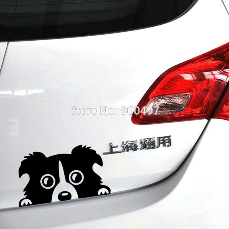 10 x Newest Design Car Styling Funny Border Collie Lovely Doggie Decal Decoration Decals for Tesla