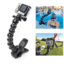 Xiaomi yi аксессуары регулируемая челюсти зажим + гибкая змея рычаг для Gopro герой 43 + / 3 / SJ4000 / сяо yi Gopro / go pro аксессуары