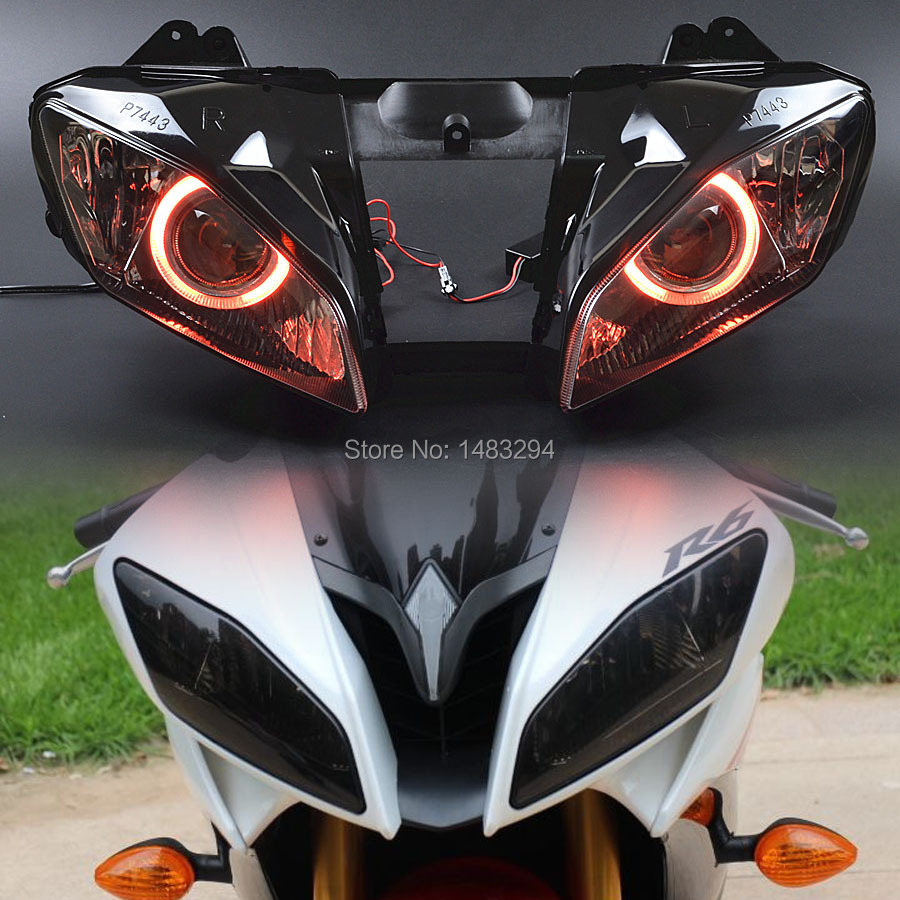 R6 08 15 Red Angel Custom Projector Headlight HID Assembled Headlight