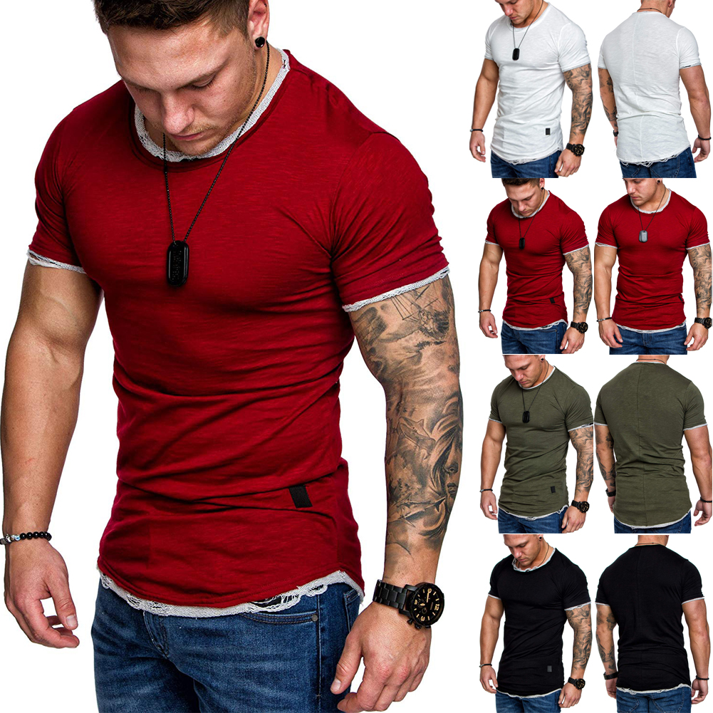 Men/'s Slim Fit Crew Neck Short Sleeve Muscle Tee T-shirt Casual Tops Camo Shirts