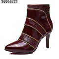 Soft Genuine Leather Ankle Boots Black Blue Size 8 Sexy Fashion High