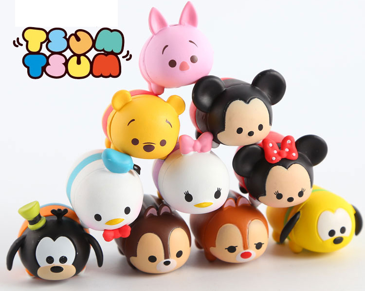 10pcs/set TSUM TSUM Mini Doll Set Toy Mickey, Minnie,Daisy,Donald Duck Anime Cartoon pvc Figure Toys Free Shipping