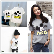 Family Look Miki Mouse T Shirts Summer Family Matching Clothes Mother Kids Outfits Cotton Tees Free Shipping 2016