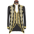 Custom Men Suits Luxury Embroidery Royal Golden Edge Mens Slim Prom Tuxedo Suits w Pants Fashion