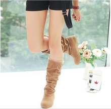 Free Shipping Autumn And Winter Chaussure Femme Fashion Knee High Boots Women Casual Shoes Botas Mujer Boots Female