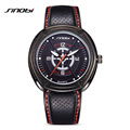 SINOBI New Tough Men Sports Wrist Watch Breathable leather watchband Luxury Brand Geneva Quartz Clock 2017