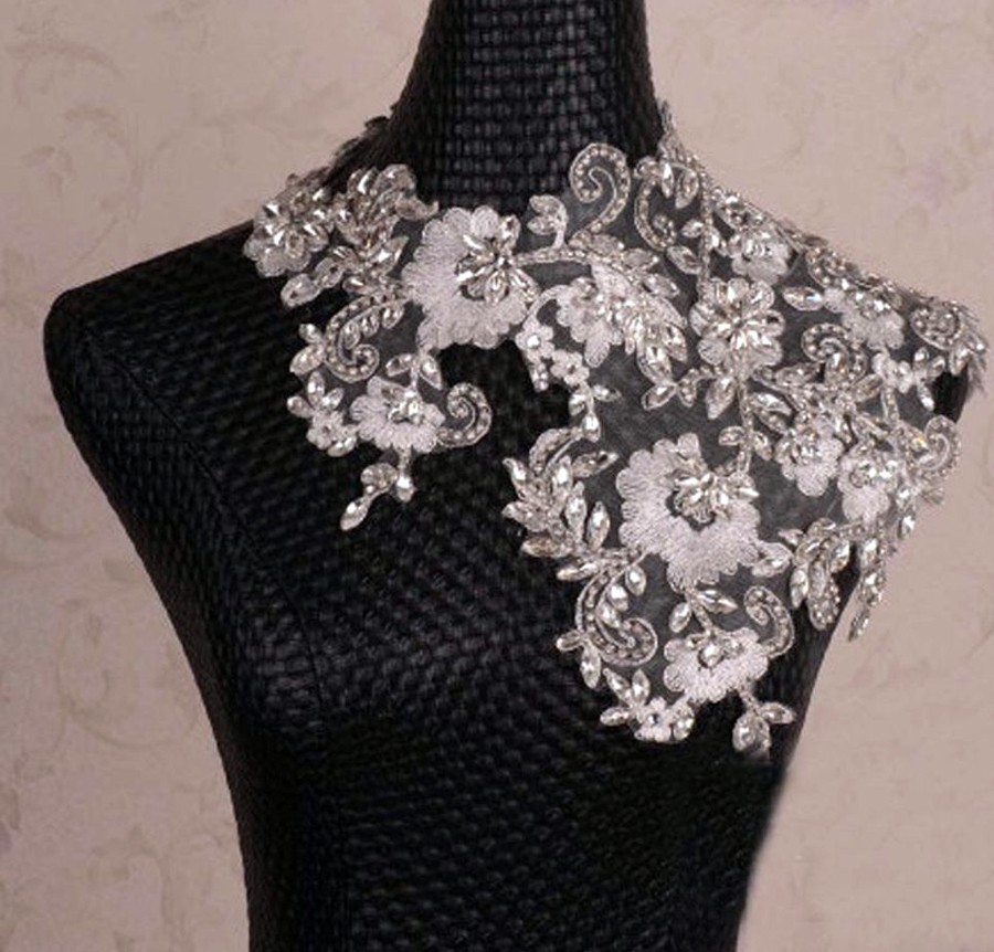 Bridal Wedding Lace Necklace Jewelry Crystal Rhinestone Shoulder Chain Strap usd34.99 6