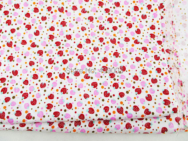 16981 50*147cm Strawberry pattern food Series fabric patchwork printed 100% cotton fabric for Tissue Kids Bedding home textile