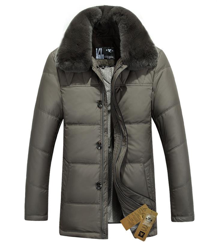 Фотография Free shipping 2016 new winter jacket , middle-aged men down jacket thick warm fur collar coat Rex S-M4XL