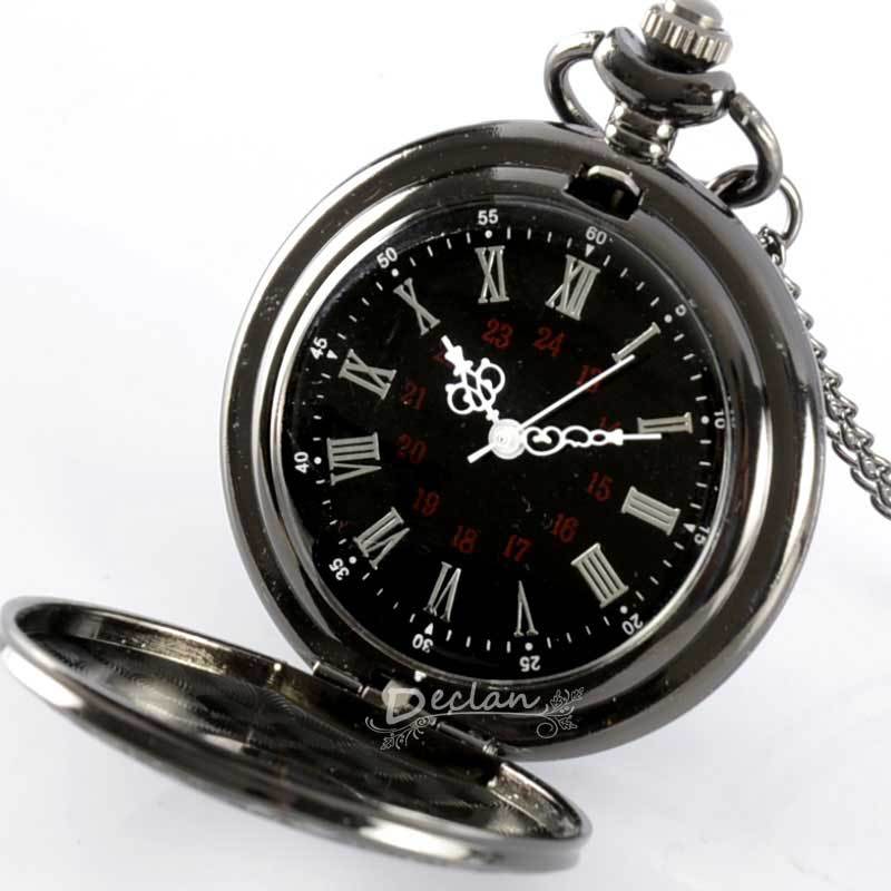Free shipping 2015 New top sale gun black Roman numerals Vintage watch Quartz Pocket Watch With