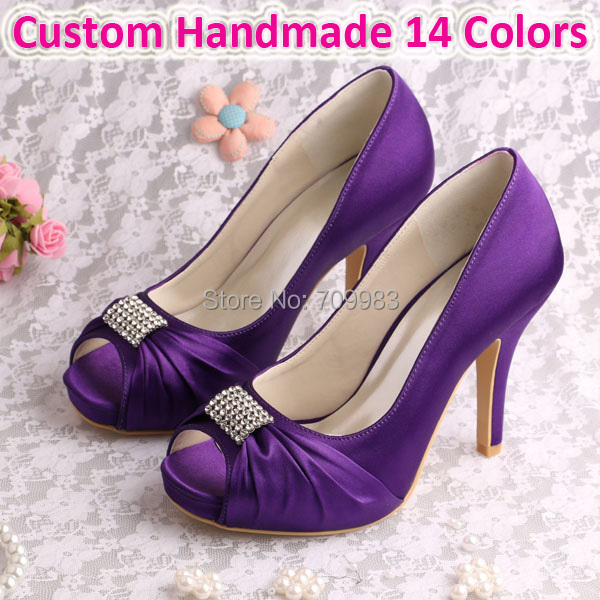 purple low heel dress shoes