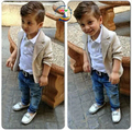 Retails New children clothing fashion character kids casual boys cloting sets cute coat jacket shirt pants
