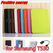 OTG Cable + Stylus Pen + Screen Protector+Stand PU Leather Case for Samsung Galaxy Tab 4 10.1 T530 T531 T535 Tablet