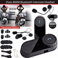 1 Pair 8 Hours Waterproof Bluetooth Motorcycle Helmet Intercom Headset Sport Helmets BT Intephone With RM