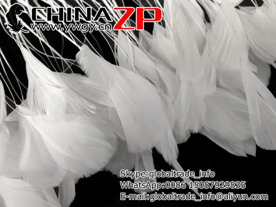 Stripped Feathers, 1 Yard - WHITE Stripped Coque Tail Feathers Wholesale2