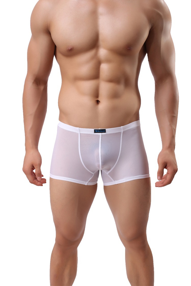 New Fashion Underwear Men Shorts Men Ice Silk Male Panties Silky Sexy Low waist Men s