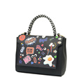 Cute Graffiti Ladies 2016 New Stylish Handbag Lovely Cartoon Print Designer Concise Shoulder Bag Fashion Flap