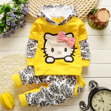 2015 new Baby Girls clothing sets Children s spring autumn clothes set kids Cartoon suit set