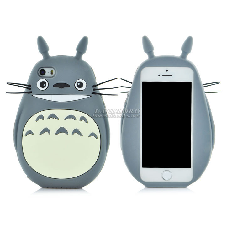 New Arrival Cute 3D Cartoon Monster Cat  Case Soft Silicon Cover Case For Iphone 5 PT1593