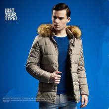 Men winter jacket men Warm 90% duck down coat 2015 Hot Sale Men’s Solid Causal Long Padded Hooded Winter Wear Thick Coat