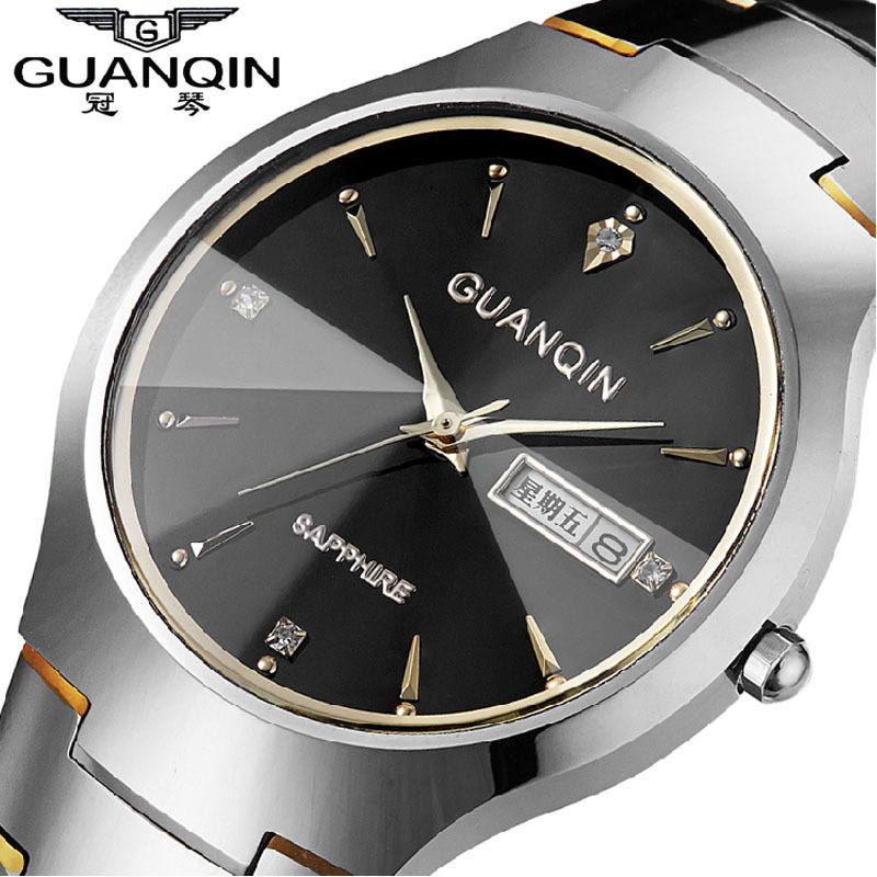 2015 HOT NEW GUANQIN Fashion Quartz Tungsten Steel Men's Watches Business Casual Luxury 200 Meters Waterproof Watch reloj hombre