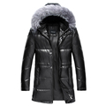 2016 winter men jacket new men s sheep leather down jacket in the long hooded leather