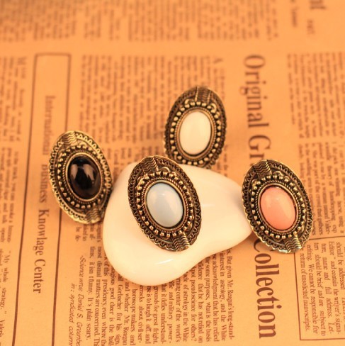 New Hot 2014 Brand Designed Gem Acrylic Adjust Size Punk Vintage Rings For Women Accessories Jewelry