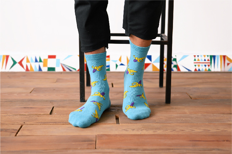 New caramella Banana Elk hit Color Socks for Couple happy socks Harajuku Street Tide Casual cotton