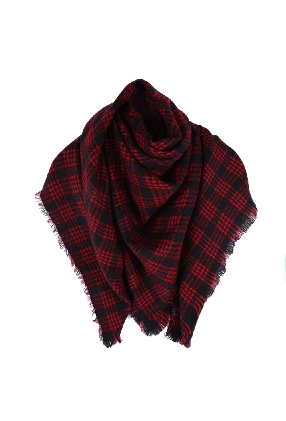 Wool Blend font b Tartan b font Plaid Soft Scarf Shawl Blanket Stole Pashmina Red Black