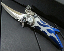 Ultimate fantasy series of hell messenger folding knife 58HRC skulls survival knife Portable outdoor camping knife