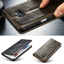 Luxury Phone Cases For Samsung Galaxy S7/ S7 Edge Original Brand Genuine Leather Magnet Auto Flip Wallet Case Cover Accessories