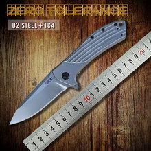 Cero tolerancia Rexford 0801 rodamientos Flipper titanio táctico plegable que acampa de caza al aire libre del cuchillo de bolsillo ZT0801 D2 del cuchillo del EDC