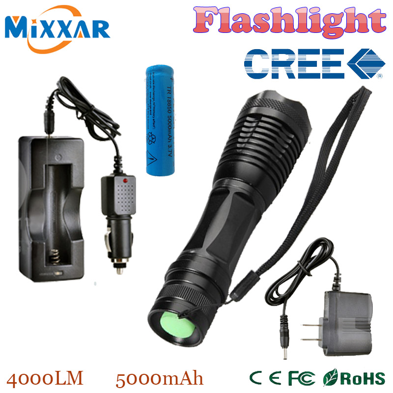 ZK20 Lantern CREE XM-L t6 e17 4000 lumens led flashlight led torch Zoomable LED Torch light flashlight torch rechargeable