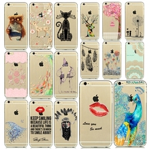 Beautiful Animals Phone Cases for Apple iPhone 6 Plus Ultra Thin 0.5mm Soft TPU  Painted Mobile Phone Accessories Back Skin