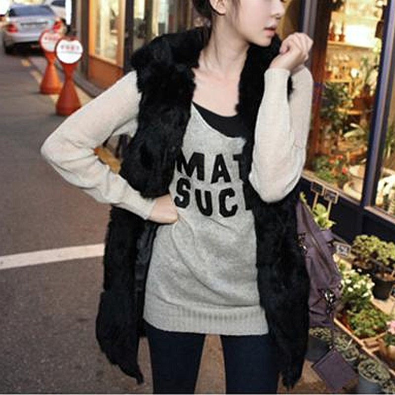 2015 Hot sale Plush fur vest big yards female Korean fashion popular hooded vest autumn and winter hooded long section waistcoat (1)