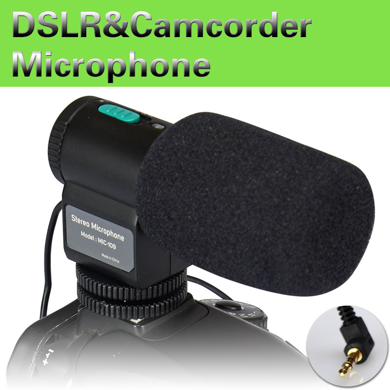 Black Mini External Directional Stereo Microphone MIC 109 For 3.5mm MIC