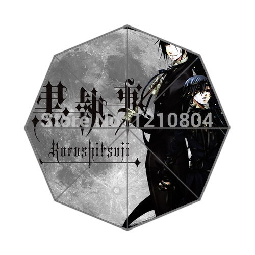 Anime Manga Serie-Black Butler Background Printed Triple Folding Rain/Sun Umbrella!Multifunctional Tri-folded Portable Umbrellas