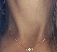 Simple fashion gold plated chain small crystal necklace jewelry