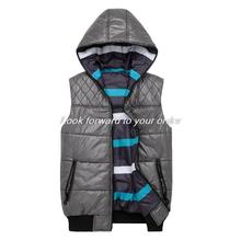 Men Warm Winter Waistcoat Men s Outwear Down Vest Jacket Stripe Two Sides Sport Sleeveless Jacket