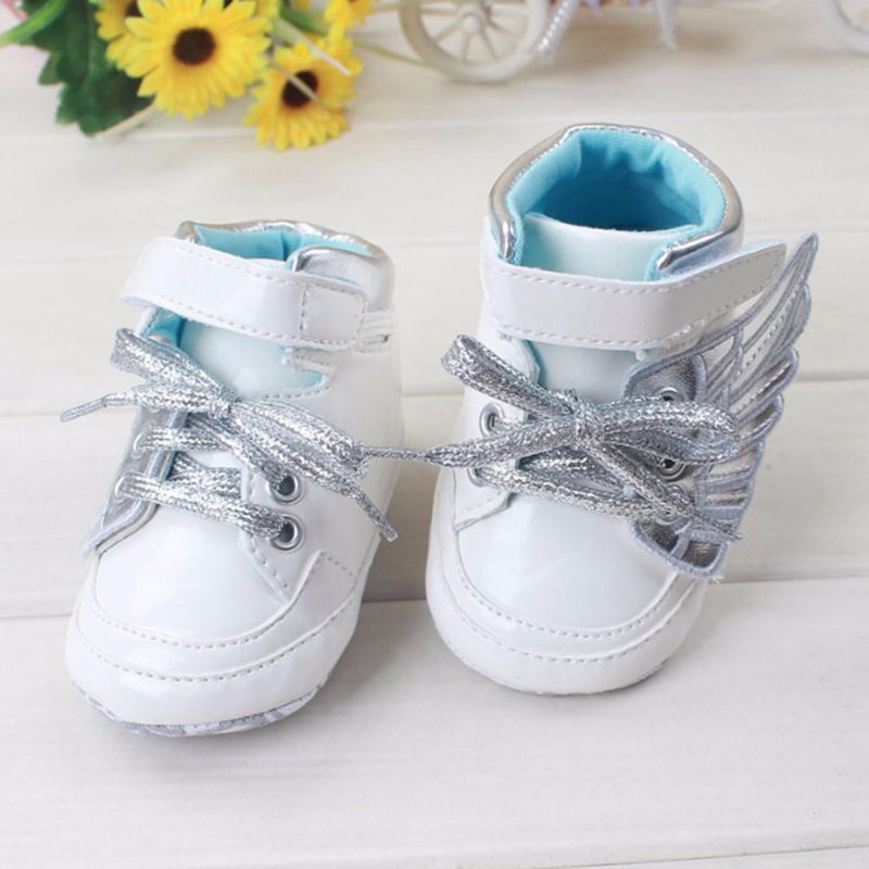 Cute fashion sleeve lace baby shoes leather Sneakers with wing soft sole sapatilha toddler first walkers baby boots 