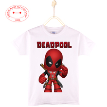 2016 Summer Fashion Deadpool Children Clothes Short Sleeve T-Shirt Kids Cotton O-Neck 3D Print Boys Shirt 4-12T Free Shipping