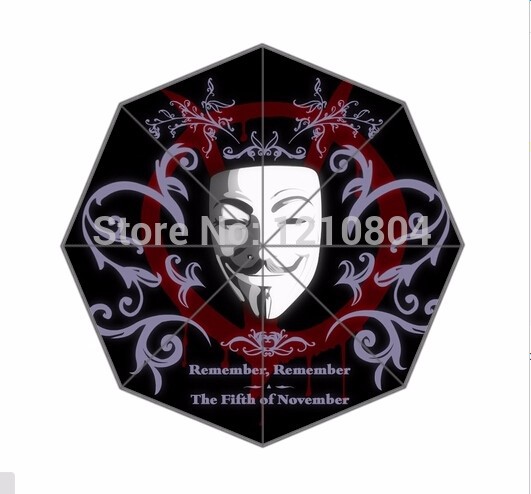 New Custom Umbrella! Science Fiction Movie V for Vendetta Printed Foldable Umbrellas! Perfect as Gift!