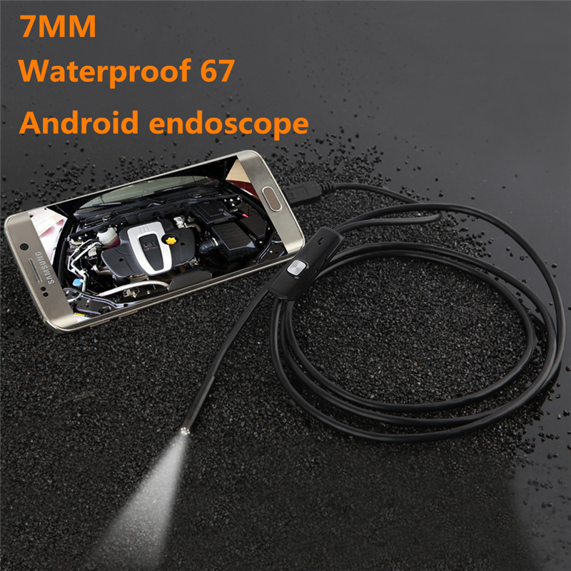 7MM 1M Focus Camera Lens USB Cable Waterproof 6 LED Android Endoscope 1/9