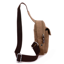 Hot 2015 new Casual men s chest pack sports canvas bags multifunctional outdoor small male messenger
