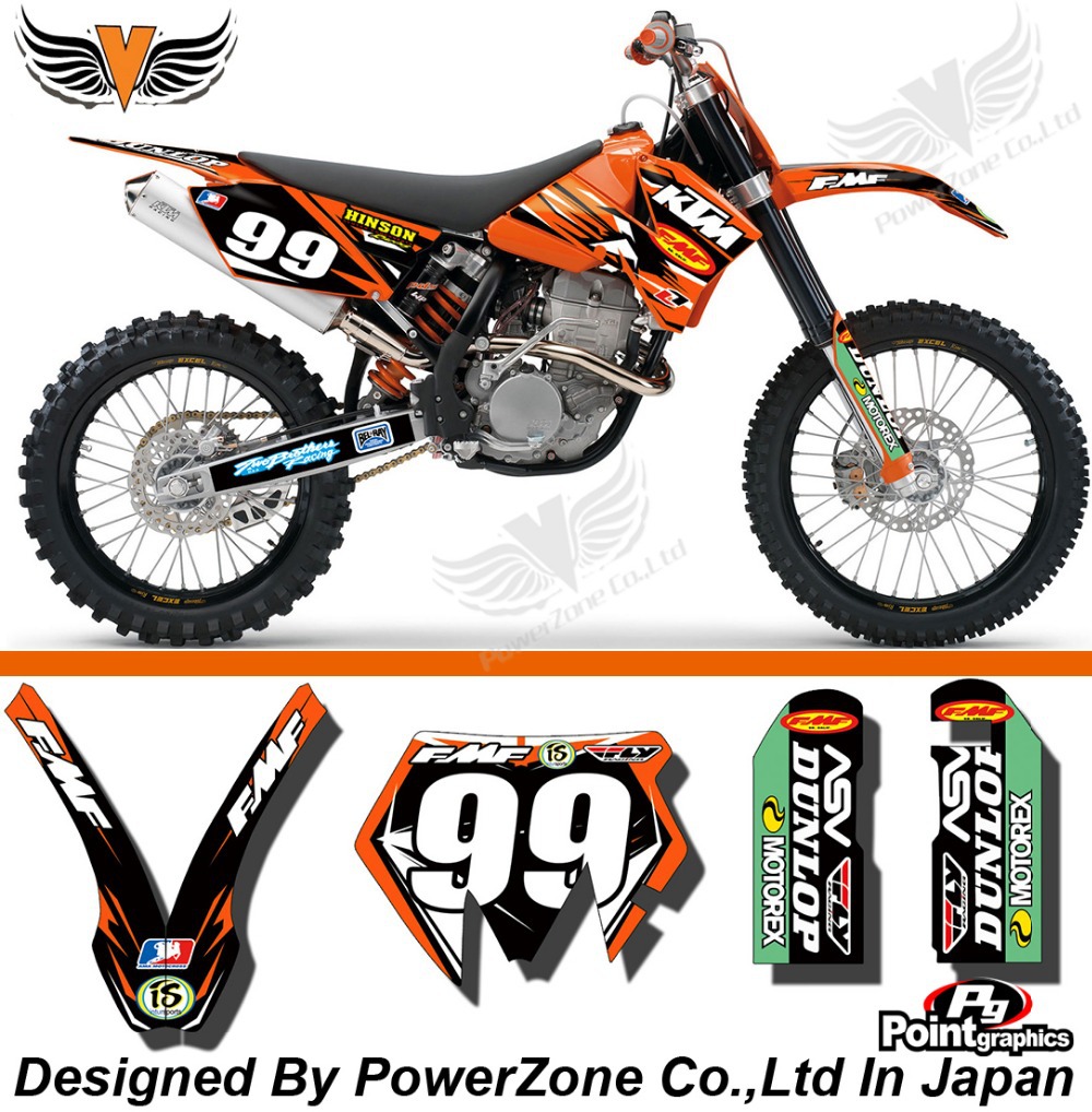 Team Graphics & Backgrounds Decals Scratch Resistant 3M F Stickers Kits For KTM SX SXF 03-04 05-06 10  EXC 05 06 07 Free Shpping
