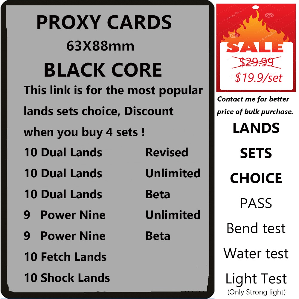 56 pcs DIY mtg proxy cards, Black core only, best copy,mtg lion recommended, magic the gathering, power 9, dual lands