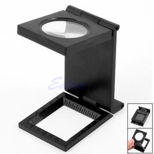 A96 Free Shipping 10X Foldable Magnifier Loupe Desktop Fabrics Measure Scale Sewing Thread Counter